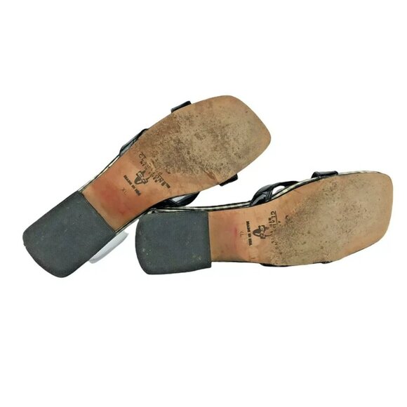 Amy Jo Gladstone New‎ York Womens Black Cross Strap Slides Sandals Size US XL - Picture 7 of 9